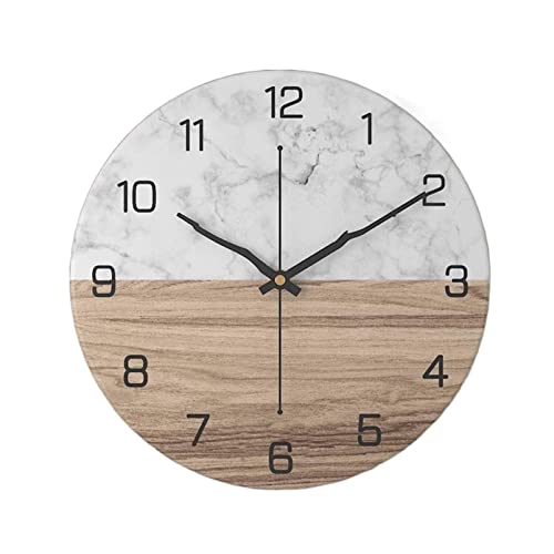 Dekorative Wanduhren Decor Wanduhr 12-Zoll-Marmor-batteriebetriebene, Stilvolle, Elegante, Leise, Nicht Tickende Wanduhr Für Wohnzimmer Wanduhr(D) von DANNMPX