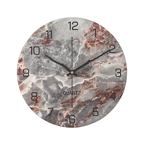 Dekorative Wanduhren Decor Wanduhr 12-Zoll-Marmor-batteriebetriebene, Stilvolle, Elegante, Leise, Nicht Tickende Wanduhr Für Wohnzimmer Wanduhr(F) von DANNMPX