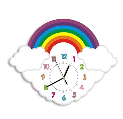 Dekorative Wanduhren Kreative Wanduhr Wohnzimmer Schlafzimmer Silent Rainbow Art MDF Wanduhren, Leicht Zu Lesen Wanduhr(A) von DANNMPX