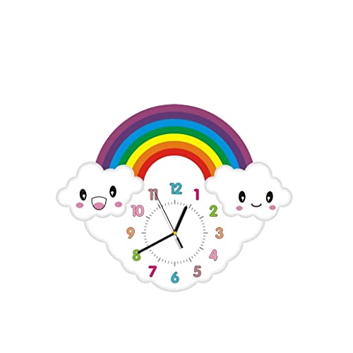 Dekorative Wanduhren Kreative Wanduhr Wohnzimmer Schlafzimmer Silent Rainbow Art MDF Wanduhren, Leicht Zu Lesen Wanduhr(B) von DANNMPX