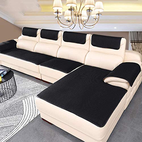 DANODA Sofa Abdeckung Für Ledercouch, Super rutschfeste Sofa Dämpfung Couch überwurf Für Haustiere, Sofa Möbel Protector-6mm Dicke/Verkauft in stück,Schwarz,50×150cm von DANODA