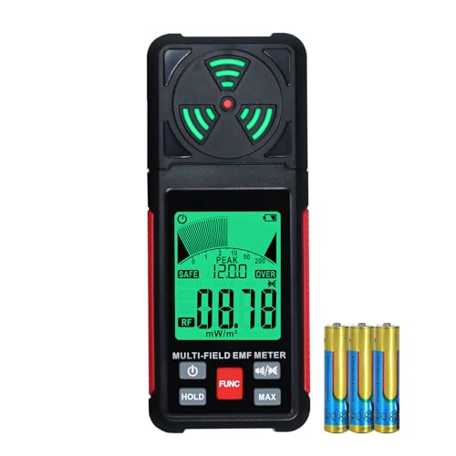 3-in-1 EMF ELF RF Messgerät, AC Elektrisch Magnetisches Strahlungsfeld Detektor Tragbares EMF Messgerät RF Detektor für EF/RF/MF/WiFi Signal/Mikrowelle, Emf Strahlungsmessgerät geeignet für Haus, Büro von DANOPLUS