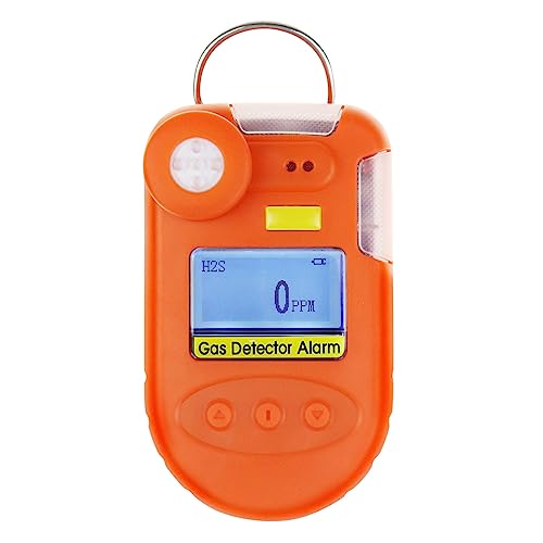 H2S Monitor Clip on Digital H2S Gasdetektor 0~100ppm Schwefelwasserstoffdetektor mit Vibration, Summer und visuellem Alarm, Echtzeit- und Datumsanzeige und Alarmdatenaufzeichnungsfunktion von DANOPLUS