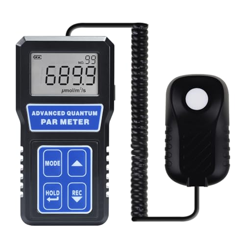 Par Meter Quantum Par Meter für LED Grow Lights 400-700nm Spektrum Par Light Meter ppfd Meter mit 100 Gruppen Datenprotokollierung, Kalibrierfunktion für Pflanzen, Aquarium, etc. von DANOPLUS