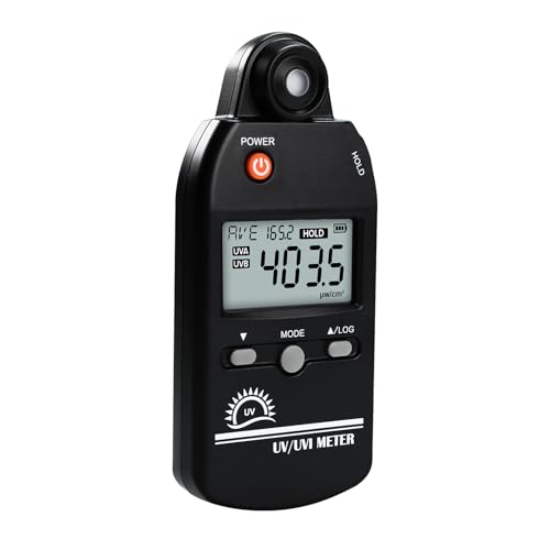 UV Meter Digital UVB Messgerät, 280-400nm UV Index Meter mit UV und UVI umschaltbar, 0-5000μW/cm² Messbereich UV Detektor mit 100 Gruppen Datensatz, UV Index Meter für Reptilien usw von DANOPLUS