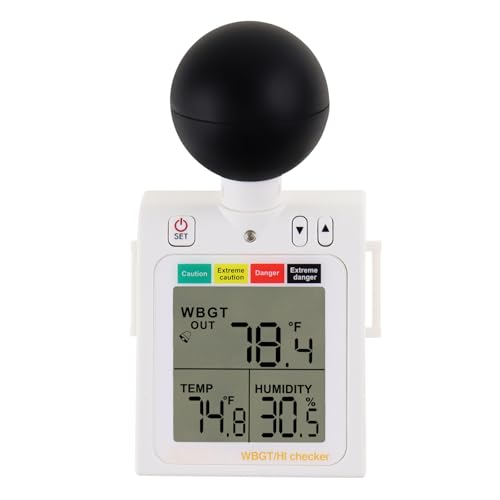 WBGT + HI Hitze Index Checker Hitze Stress Meter Nass Birne Globus Temperatur Feuchtigkeit Tragbar Prüfer von DANOPLUS