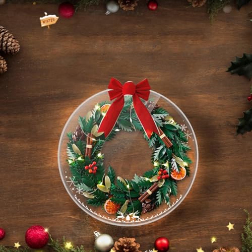 Integrierte Acryl-Vitrine, kompatibel mit Lego 10340 Weihnachtskranz-Modell, Schutz, staubdichte Vitrine, Geschenkmodell, transparent, kompatibel mit Lego (nur Vitrine) von DANRUN