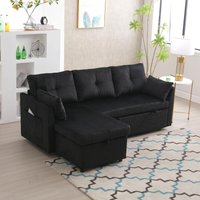 Dans Les Nuages - Ecksofa, Multifunktionales Schlafsofa mit Stauraum und ausziehbarer Liegefläche, 3-Sitzer-Sofa mit austauschbarer Chaiselongue, von DANS LES NUAGES