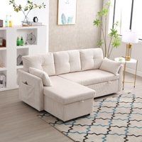 Dans Les Nuages - Ecksofa, Multifunktionales Schlafsofa mit Stauraum und ausziehbarer Liegefläche, 3-Sitzer-Sofa mit austauschbarer Chaiselongue, von DANS LES NUAGES