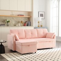 Dans Les Nuages - Ecksofa, Multifunktionales Schlafsofa mit Stauraum und ausziehbarer Liegefläche, 3-Sitzer-Sofa mit austauschbarer Chaiselongue, von DANS LES NUAGES
