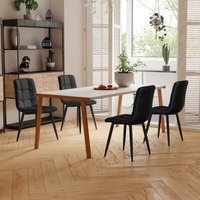 Dans Les Nuages - Esszimmerstühle 4er Set, mit gepolsterter Rückenlehne, Metallbeinen, ergonomisches Design, Skandinavisch, Küchenstühle aus Samt von DANS LES NUAGES