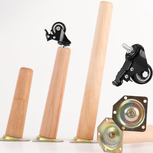 Tischfuß aus Holz, Möbelbeine, Holzbeine, Möbelbeine, 4 Stück Möbelbeine aus Holz, Möbelfüße for Tisch, massive konische Holzbeine for Couchtische mit Rollen, rutschfest, for Computertisch, Arbeitstis Tischfuß aus Holz, Möbelbeine, Holzbeine, Möbelbeine, 4 Stück Möbelbeine aus Holz, Möbelfüße for Tisch, massive konische Holzbeine for Couchtische mit Rollen, rutschfest, for Computertisch, Arbeitstis von DANTTY