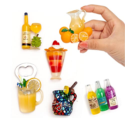 Kühlschrankmagnete mit Fruchtsaft, 3D-Harz-Magnet, Kühlschrank-Aufkleber, Champagner-Flaschenöffner, Saftbecher, Weinglas für Kühlschränke, Whiteboards, Karten und andere magnetische Gegenstände, von DANVON