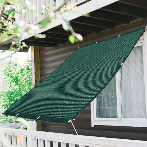 DANWU Balkon Sichtschutz 0.5 x 1.4 m Balkonverkleidung Balkonabdeckung Blickdicht Windschutz Leichte Montage & Stabiler Deko für Balkongeländer, Dunkelgrün von DANWU