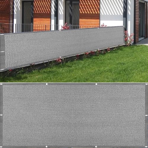 DANWU Balkon Sichtschutz 1.8 x 2.1 m Privacy Fence Outdoor Wetterbeständiges Und Pflegeleichtes Leichte Montage & Stabiler für Terrasse & Garten, Grau von DANWU