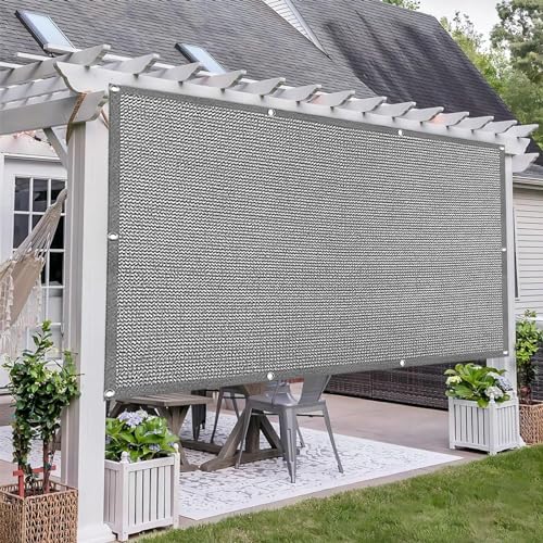 DANWU Balkon Sichtschutz 2.4 x 4.5 m Balkonumrandung HDPE Uv-Schutz Privatsphäre Leichte Montage & Stabiler für Terrasse Und Zaun, Grau von DANWU