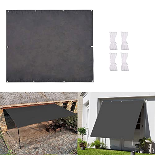 DANWU Sonnensegel Sonnenschutz Garten 100x180cm Rechteckig Wasserdicht Markise Zaun Balkonverkleidung Sichtschutz UV-beständig Feuchtigkeitsbeständig inkl Befestigungsseile, Dunkelgrau von DANWU