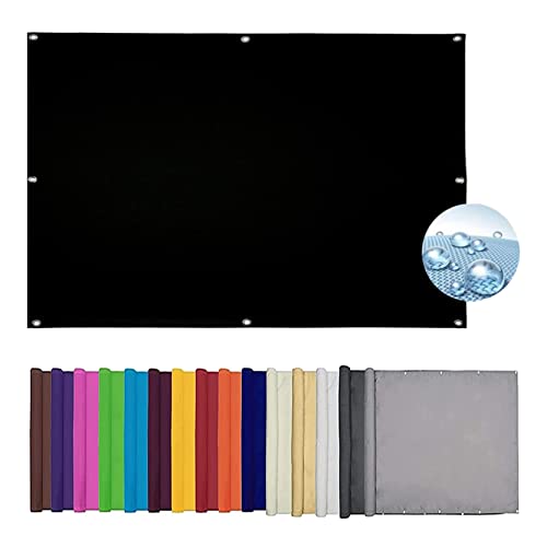 DANWU Sun Segel Sonnensegel 1.2x2M Rechteck Wasserdicht Balkon Garten Sichtschutz Balkon UV-beständig Resistant Reißfestigkeit inkl Befestigungsseile, Schwarz von DANWU