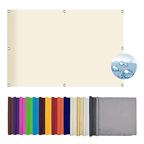 DANWU Sun Segel Sonnensegel 1.5x2.4M Rechteckig Wasserdicht Markise Zaun Sichtschutz Balkon UV-beständig Resistant Reißfestigkeit inkl Befestigungsseile, Warmweiß von DANWU