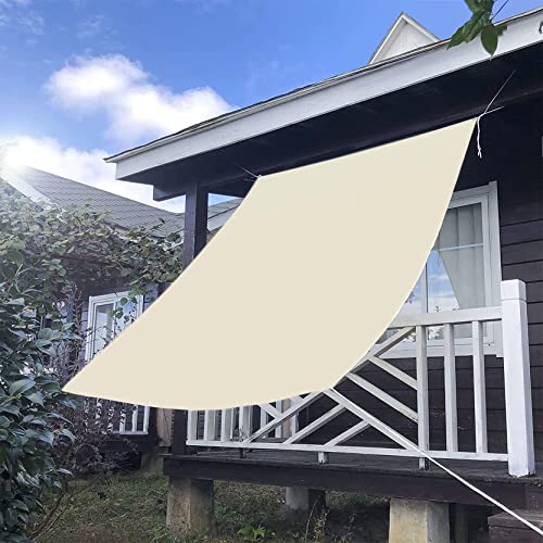 DANWU Sun Sonnensegel 1.1x1.4m Quadratisch Balkon-Sichtschutz Resistant Reißfestigkeit inkl Befestigungsseile für Balkon, Gartenanlagen, Camping und Freizeit, Beige von DANWU