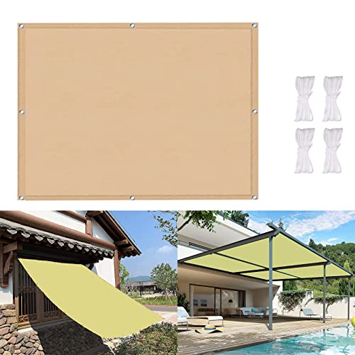 DANWU Sun Sonnensegel 120x260cm Rechteckig Wasserdicht Garten Terrasse Balkon Sichtschutz Winddicht und UV-beständig Feuchtigkeitsbeständig mit Seilen, Creme Farben von DANWU