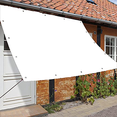 DANWU Sun Sonnensegel 180x260cm Rechteck Wasserdicht Balkon Garten Balkonverkleidung Sichtschutz Winddicht und UV-beständig Feuchtigkeitsbeständig inkl Befestigungsseile, Weiß von DANWU