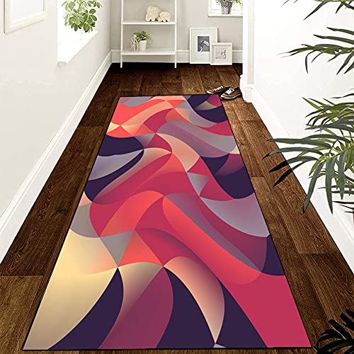 DANWU Teppich Schlafzimmer 60x350cm rutschfest Pflegeleichte Waschbare Badteppiche für Flur, Wohnzimmer, Küche, C von DANWU