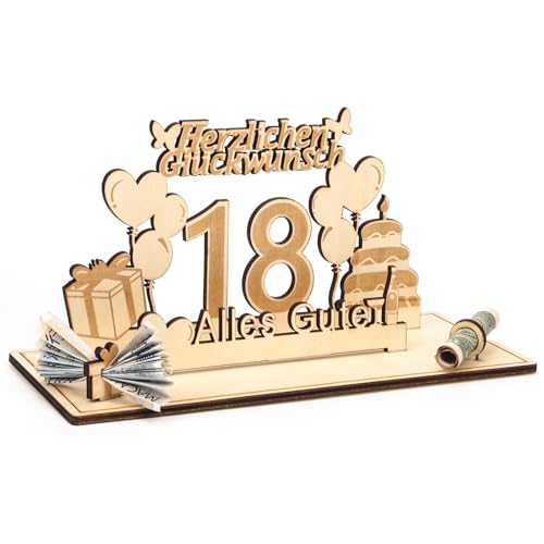 DANXIAN Holz-Schild Gästebuch, Kreatives Geschenk Zum 18. Geburtstag Für Männer Und Frauen, Ausgefallenes Geldgeschenk, 18. Geburtstag Frau Kreatives Geldgeschenke zum Jubiläum von DANXIAN