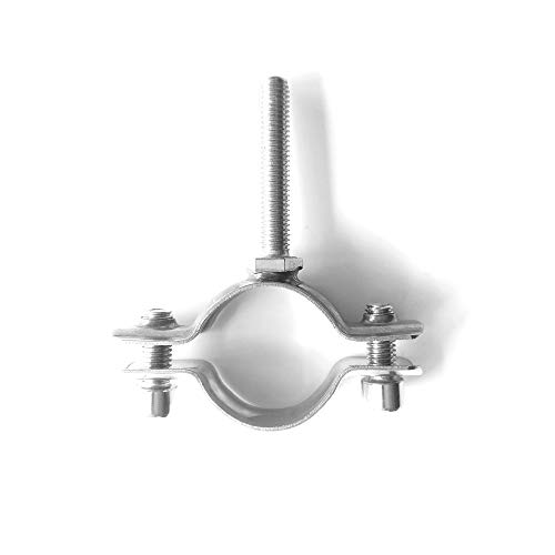 304# Stainless Steel M8 Thread Screw Rod Tube Pipe Clamp Male Thread Clip Fasteners Adjustable Welding Lengthening Screw Rod Tube Pipe Clamps,With Wing Nut,2pcs/pack (Φ60-63mm L=50mm) von DANXQ