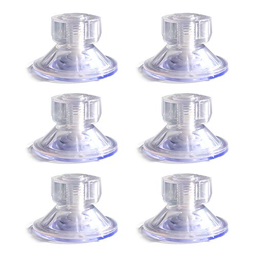 DANXQ Voll transparente Schraube Anziehen Einstellung Dreh-Saugnapfhaken, Hand festziehen Vakuum Presskappe mutter Saugnapf,Drehsaugnapf Durchmesser 4,5 cm, Schraubendurchmesser 6 mm (6 PCS) von DANXQ