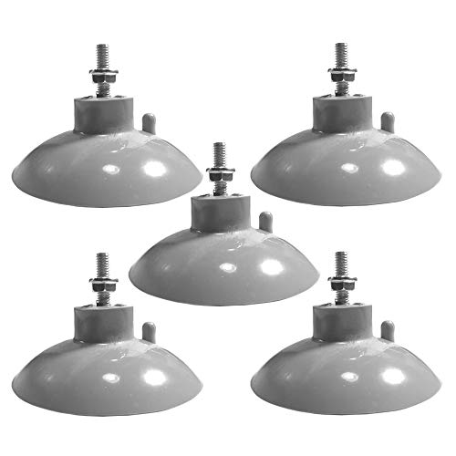 M6 - D 8 cm (D 3.15 ") Leistungsstarker starker Verlängerungsschrauben-Saugnapfhaken mit Sicherungsmutter, Mehrzweck, verbesserte Absaugung,für Tischmaschinenbefestigung, 5 STÜCK (GRAU) von DANXQ