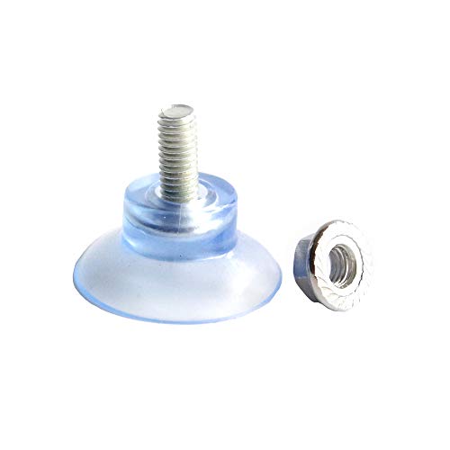 M6-Gewinde Durchmesser 3,5 CM Transparentes PVC Saugnapf mit langer Schraube Mit Kontermutter,Für Möbel verstellbaren Fuß,Fußboden Schutz,8 PCS (M6-L1.3-D3.5CM) von DANXQ