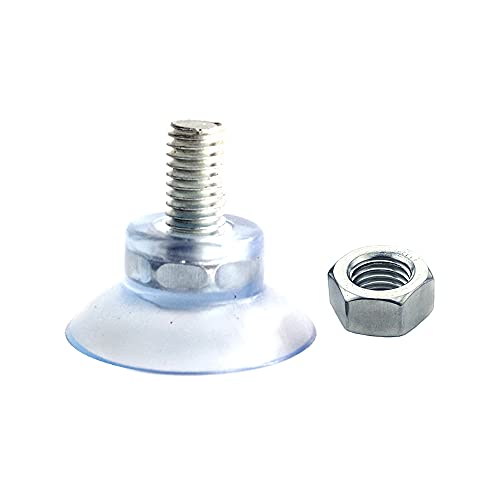 M8-Gewinde Durchmesser 3,5 CM Transparentes PVC Saugnapf mit langer Schraube Mit Sechskantmutter,Für Möbel verstellbaren Fuß,Fußboden Schutz,8 PCS (M8-L1.3-D3.5CM) von DANXQ