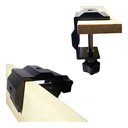 Multifunktionale Horizontale Vertikale Zwei Wege Verbindung Klemme Aluminiumlegierung Tischklemme Manuelle M10 Gewinde Handschrauben Einstellung Schreibtischklemme,Klemmstärke 5,5 cm,1 PCS (BLACK) von DANXQ