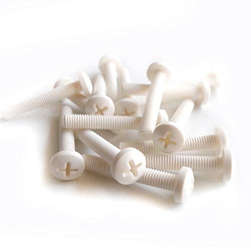 Weiße PP Lange M6 M8 M10 Kunststoff Kreuz Maschinenschraube Korrosionsbeständige Isolierung Hochfeste Kunststoffschraube,60 Stück/Packung, (M8, L25MM) von DANXQ