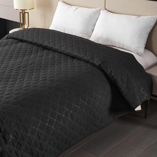 Hochwertige strukturierte Tagesdecke, luxuriöse Einzelstück-Bettdecke for einen eleganten Akzent im Schlafzimmer(Schwarz,86 * 82in) von DAO-UPPSE