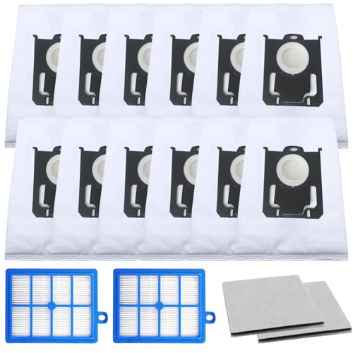 Staubbeutel Filter Zubehör Set für AEG VX6 VX7 VX8 VX9 Bodenstaubsauger VX6-2 VX6-1-ÖKO VX6-2-ÖKO VX7-2 VX7-2-ÖKO VX8-2 VX8-2-ÖKO VX9-2 VX9-2-ÖKO Staubsauger Ersatzteile (12 Beutel + 2 HEPA Filter) von DAODEFUL