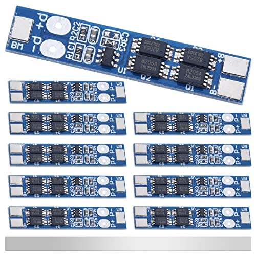 DAOKAI 10 Stück 2S 7,4 V 8,4 V 8 A Lithium Batterie Schutzplatine BMS PCB Schutzplatine MOS 18650 Lademodul für Li-Ion Lithium Batterie mit Nickelstreifen von DAOKAI