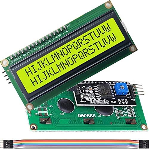 DAOKAI 16x2 LCD Modul, Grün Hintergrundbeleuchtung, 2 Zeilen x 16 Zeichen, IIC/I2C/TWI Serial Interface für Arduino UNO R3 (2 STÜCKE) von DAOKAI