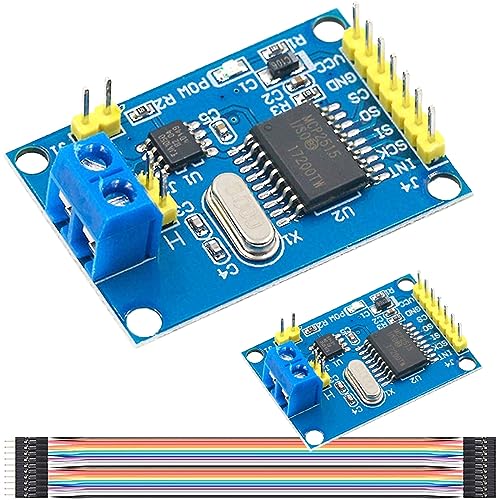 DAOKAI 2 Stück CAN Bus Module MCP2515 TJA1050 Receiver Module SPI Controller Interface Card with Cable for Arduino for 51 for MCU for ARM Development Board DAOKAI 2 Stück CAN Bus Module MCP2515 TJA1050 Receiver Module SPI Controller Interface Card with Cable for Arduino for 51 for MCU for ARM Development Board von DAOKAI