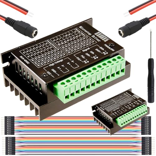 DAOKAI 2 Stück TB6600 Schrittmotor-Treiber DC 9-42V CNC-Steuerung 32 Subdivision 2/4 Phase Hybrid Schrittmotor Treiber Board mit Verbindungskabeln Schraubendreher für DC-Buchsenkabel von DAOKAI