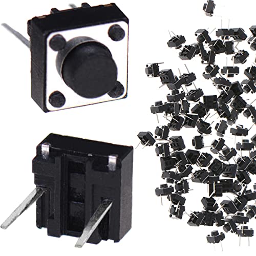 DAOKAI 2Pin Tact Button,6x6x5mm Miniatur-Mikro Schalter Tactile Drucktaster Momentaner taktiler Button Switch berühren Electronic Components,für Panel PCB(100 Stück) von DAOKAI