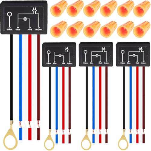 DAOKAI 4 Stück 3-Wege-Touch-Dimmerschalter,Berührungsschalter für Lampen Dimmer-Steuermodul 3-Segment-Dimmmodus-Schreibtischlampe Ersatz-Sensorschalter-Kit mit Knopfkappe von DAOKAI