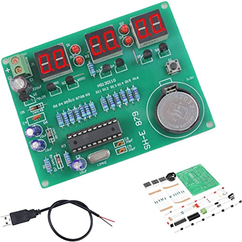 DAOKAI 6-stellige Digitaluhr-Bausätze AT89C2051 Chip DIY löten Elektronik Bausatz LED Elektronische Uhr Teile Komponenten 9V-12V zum Erlernen der Elektronik von DAOKAI