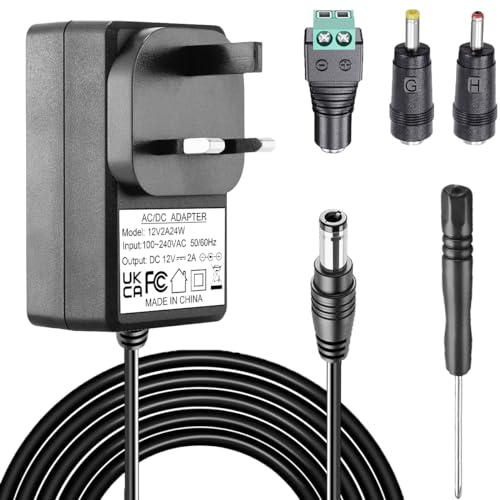 DAOKAI AC Adapter DC Netzteil Adapter 12V 2A AC 100V-240V auf DC 12Volt 2Amp Adapter mit DC-Adapter DC-Schraubendreher für lötfreie Klemmen für Webcam Router Scanner Sicherheitskamera DAOKAI AC Adapter DC Netzteil Adapter 12V 2A AC 100V-240V auf DC 12Volt 2Amp Adapter mit DC-Adapter DC-Schraubendreher für lötfreie Klemmen für Webcam Router Scanner Sicherheitskamera von DAOKAI