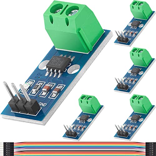 DAOKAI ACS712 30A Bereich Stromsensormodul Chip ACS712ELC-30A Hallstromsensor Strommessmodul mit Power Indicator Dupont-Kabel, für Arduino(5 Stück) von DAOKAI