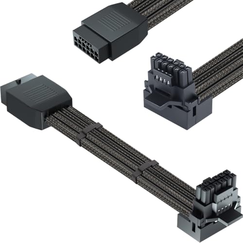 DAOKAI ATX3.0 12VHPWR Verlängerungskabel,PCI-E 5.0 Power Modular Kabel Buchse auf Stecker 600W 16 Pin Stromkabel 90 Grad,für Grafikkarte GPU 12+4pin RTX 3090Ti 4070Ti 4080 4090 (Type B) von DAOKAI