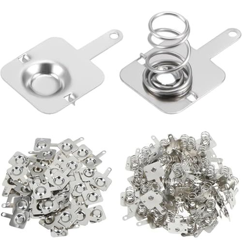 DAOKAI Batterie Federplatte AA Batterie Negativ zu Positiv Konvertierung Frühling Kontakt 12mmx12mm Nickel Platte für DIY Batterie Box Spielzeug Power Slot Zubehör - 30Paar von DAOKAI