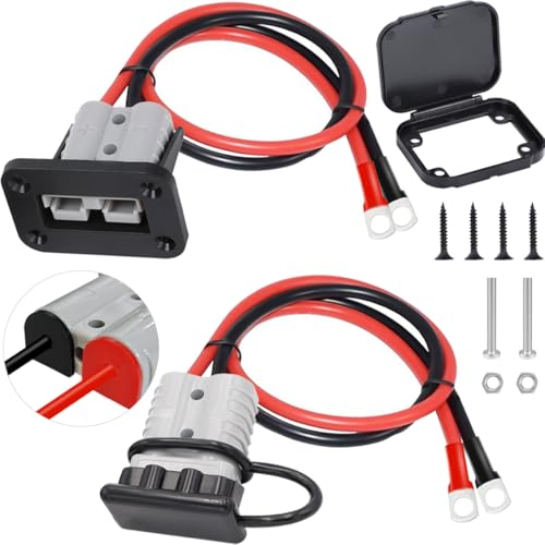 DAOKAI Batterieanschluss 50A 600V Akku Steckverbinder Schnellanschluss Stecker 10 AWG O-Ring 1m Kabel Ladestecker Quick Connect Batterie für Winch oder Trailer, Auto - 2er-Pack DAOKAI Batterieanschluss 50A 600V Akku Steckverbinder Schnellanschluss Stecker 10 AWG O-Ring 1m Kabel Ladestecker Quick Connect Batterie für Winch oder Trailer, Auto - 2er-Pack von DAOKAI