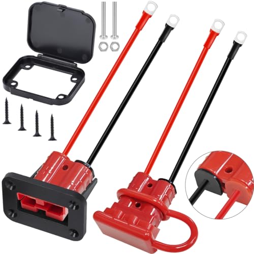 DAOKAI Batterieanschluss 50A 600V Akku Steckverbinder Schnellanschluss Stecker 10 AWG O-Ring 40cm Kabel Ladestecker Quick Connect Batterie für Winch oder Trailer, Auto - 2er-Pack DAOKAI Batterieanschluss 50A 600V Akku Steckverbinder Schnellanschluss Stecker 10 AWG O-Ring 40cm Kabel Ladestecker Quick Connect Batterie für Winch oder Trailer, Auto - 2er-Pack von DAOKAI